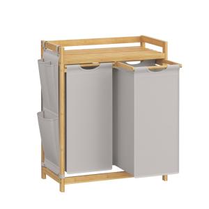 Panier à linge avec 2 compartiments 2 x 50 l 63 x 33 x 78 c…