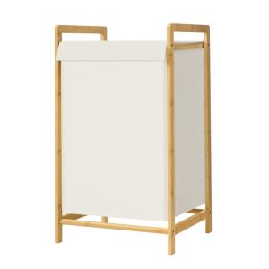 Panier à linge avec couvercle 2 compartiments 100 l crème