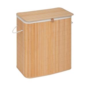 Panier à linge double 100l en bambou bambou/bois/métal/poly…