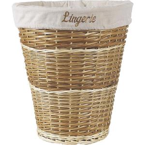 Panier à linge en éclisse et osier blanc