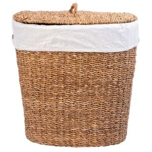 Panier à linge en jute tressée avec couvercle