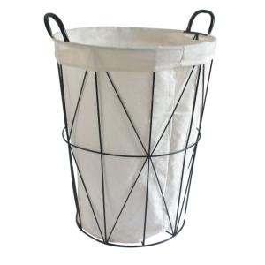 Panier à linge filaire en métal noir 40 x 40 x 50 cm