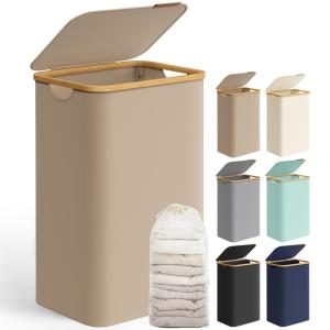 Panier à linge mince avec couvercle 90l 42 x 32 x 70,5 cm m…