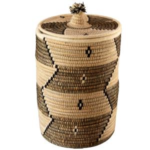 Panier à linge motifs ethniques en fibres naturelles - 40 x…