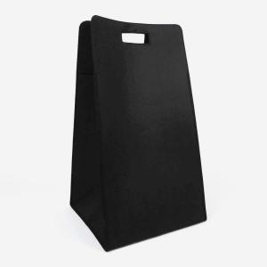 Panier à linge noir en polyester avec poignées