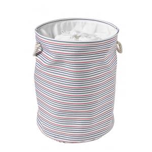 Panier à linge pliable 60L rayé en polycoton
