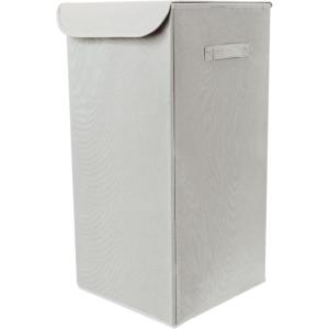 Panier à linge simple couvercle et poignées tissu gris 30 x…