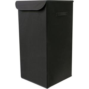 Panier à linge simple tissu couvercle et poignées noir 30 x…