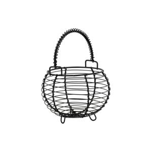 Panier à oeufs en métal noir avec anse mobile