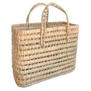 Panier cabas feuilles de palmier osier naturel 22 x 32