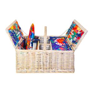 Panier de pique nique   bleu tissu 50 x 36 x 40 cm