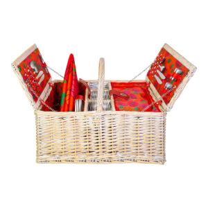 Panier de pique nique   rouge tissu 50 x 36 x 40 cm