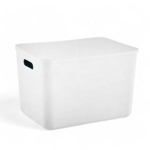 Panier de rangement avec couvercle plastique  26x18cm Blanc