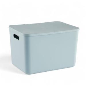 Panier de rangement avec couvercle plastique  26x18cm Bleu