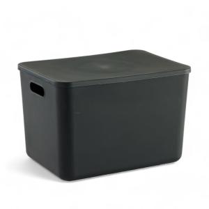 Panier de rangement avec couvercle plastique  26x18cm Noir