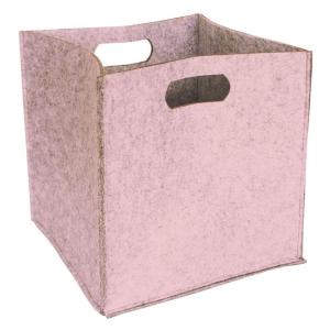 Panier de rangement avec poignées en feutre rose 31 x 31 x…