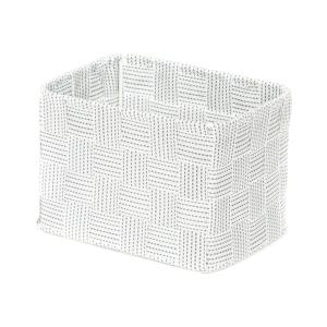 Panier de rangement blanc en sangles tressées 19x14cm