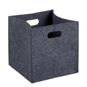 Panier de rangement en feutre gris anthracite 31 x 31 x 31cm