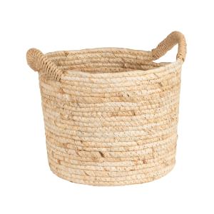 Panier de rangement en fibre de maïs beige