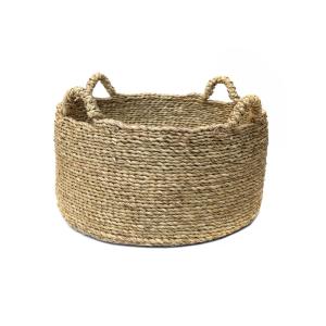Panier de rangement en herbe de mer naturel 52x52 cm