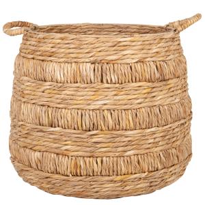 Panier de rangement en jacinthe d'eau beige