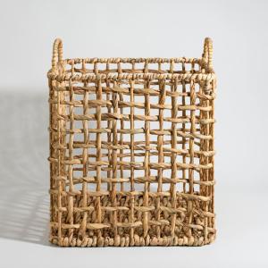 Panier de rangement en jacinthe d'eau et rotin
