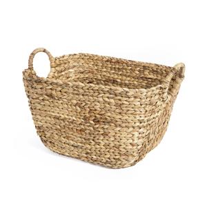 Panier de rangement en jacinthe d'eau tressée 57x37cm