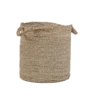Panier de rangement en jonc de mer
