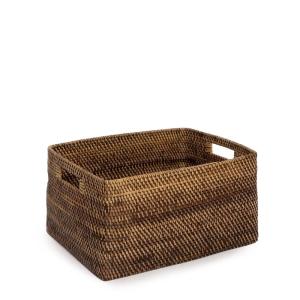 Panier de rangement en rotin brun