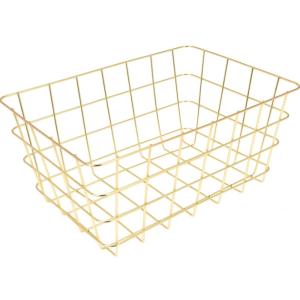 Panier de rangement métal doré 30x21x14cm