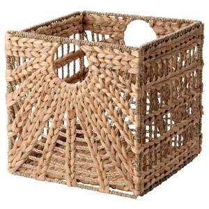 Panier de rangement pliable soleil en jonc de mer 31x31x31cm