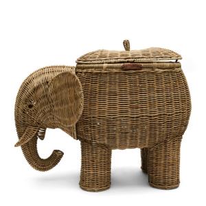 Panier éléphant déco, rotin