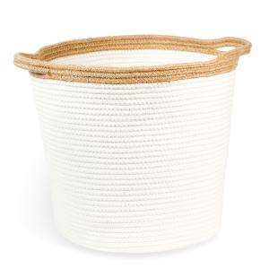 Panier en coton tressé blanc H33