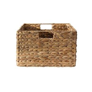 Panier en jacinthe d'eau armature métal - H17 cm