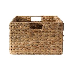 Panier en jacinthe d'eau armature métal - H20 cm
