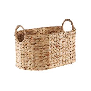 Panier en Jacinthe d'eau avec poignées - H23 cm - Marron