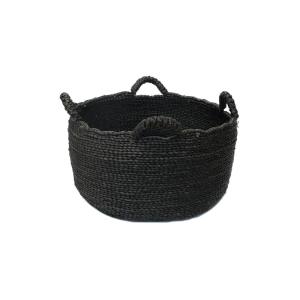 Panier en jonc de mer noir 45x22