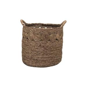 Panier en mendong tressé style vintage