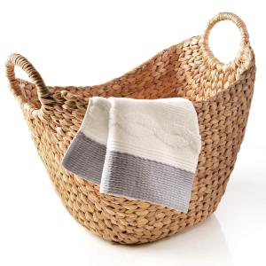 Panier en métal beige