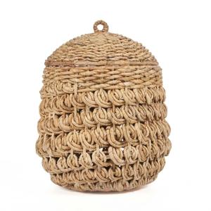 Panier feuille de bananier et rotin d40