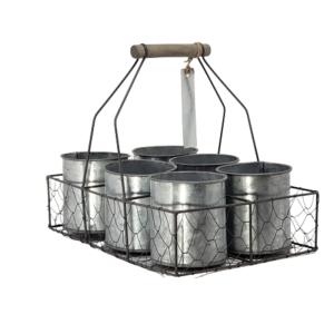 Panier grillagé jardinère extérieur jardin pot fleur zinc g…