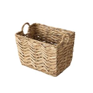 Panier haut en jacinthe d'eau petit modèle - H30 cm - Marro…