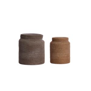 Panier herbiers marins marron foncé Ø33cm