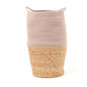 Panier long tressé coton uni  30x50 cm Beige