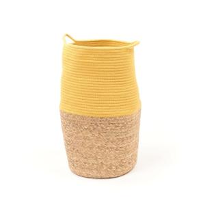 Panier long tressé coton uni  30x50 cm Jaune