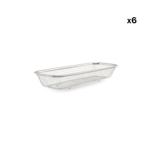 Panier métallique 31x13xH5,5cm argent  - Lot de 6