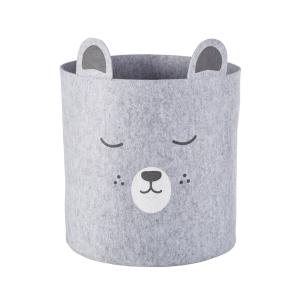 Panier ours en feutrine gris anthracite