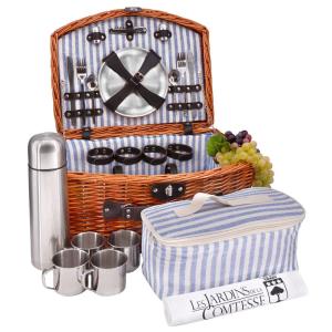 Panier pique-nique Rochefort - Bleu et blanc - 4 personnes