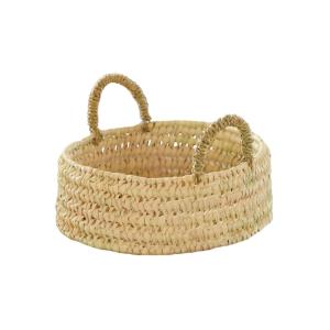 Panier plateau rond osier avec anses naturel 25 x 25