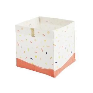 Panier pliable en tissu blanc motif confettis 31 x 31 x 31…